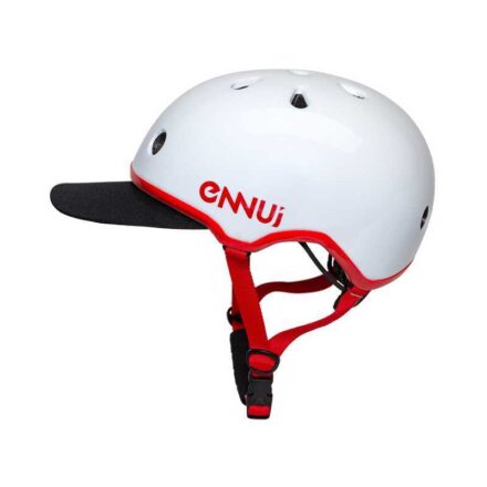 ENNUI elite white red shiny κράνος με αφαιρούμενο peak (54-59cm) - Image 1