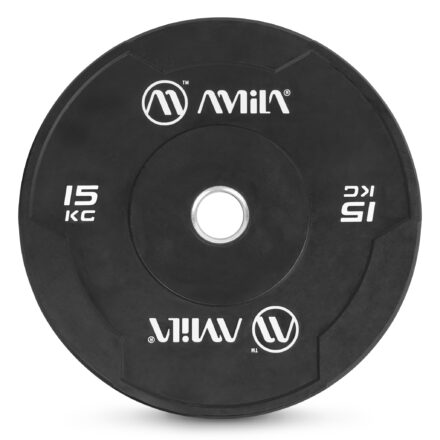 Δίσκος AMILA Black W Bumper Slim 50mm 15Kg - Image 1