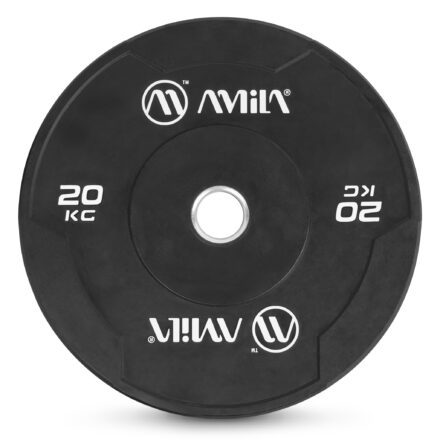 Δίσκος AMILA Black W Bumper Slim 50mm 20Kg - Image 1